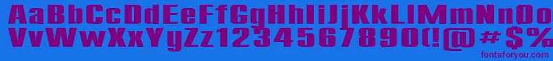 Compact185b Font – Purple Fonts on Blue Background