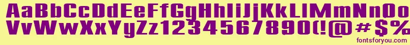 Compact185b Font – Purple Fonts on Yellow Background