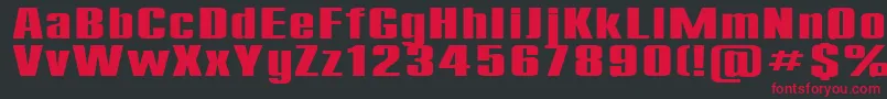 Compact185b Font – Red Fonts on Black Background