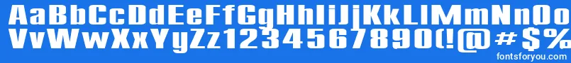 Compact185b-Schriftart – Weiße Schriften auf blauem Hintergrund