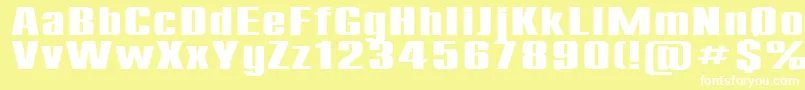 Compact185b-Schriftart – Weiße Schriften auf gelbem Hintergrund