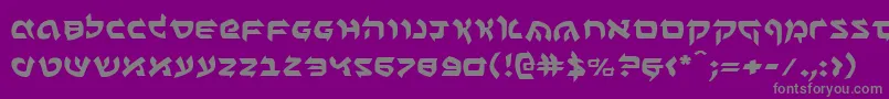 フォントBenZionExpanded – 紫の背景に灰色の文字