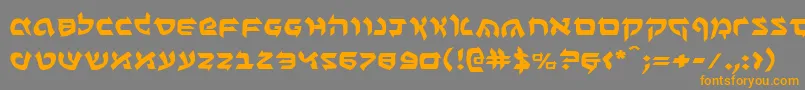 BenZionExpanded-Schriftart – Orangefarbene Schriften auf grauem Hintergrund