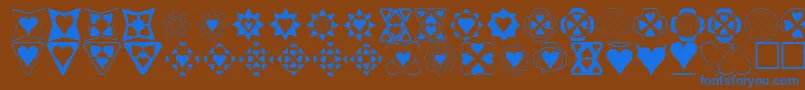 Fonte Heart Things – fontes azuis em um fundo marrom