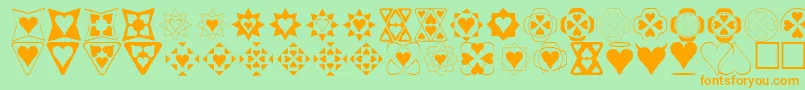 Heart Things Font – Orange Fonts on Green Background