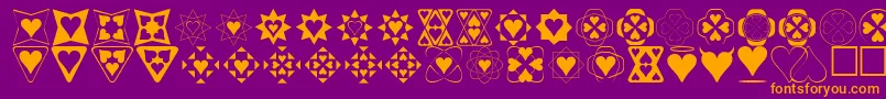 Heart Things Font – Orange Fonts on Purple Background