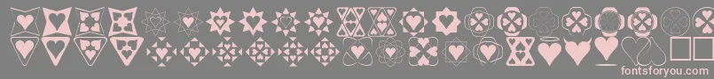 フォントHeart Things – 灰色の背景にピンクのフォント