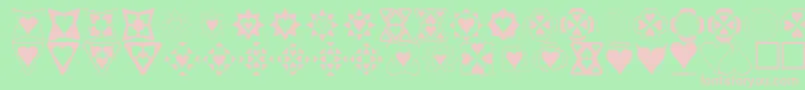 Heart Things Font – Pink Fonts on Green Background