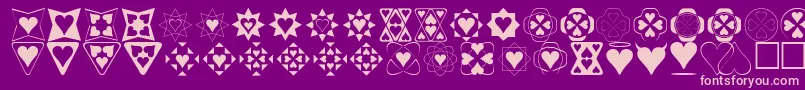 fuente Heart Things – Fuentes Rosadas Sobre Fondo Morado