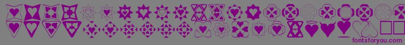 Heart Things-fontti – violetit fontit harmaalla taustalla