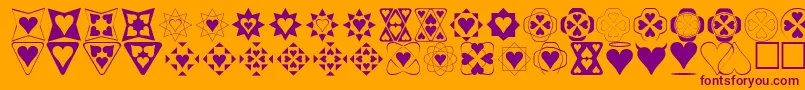 Heart Things Font – Purple Fonts on Orange Background