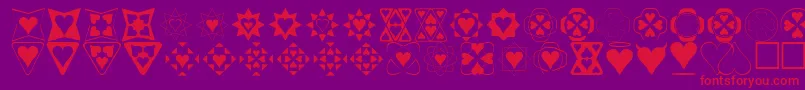 Heart Things Font – Red Fonts on Purple Background