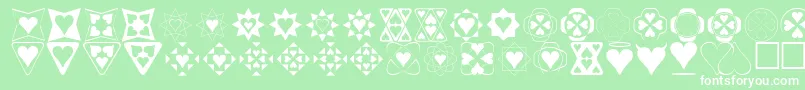 フォントHeart Things – 緑の背景に白い文字