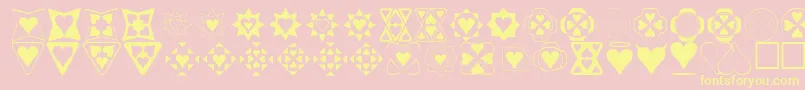 Heart Things Font – Yellow Fonts on Pink Background