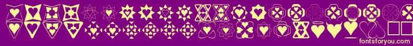 Heart Things Font – Yellow Fonts on Purple Background