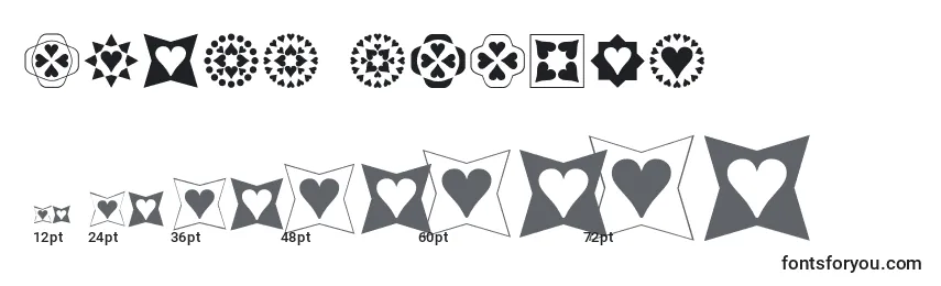 Heart Things Font Sizes
