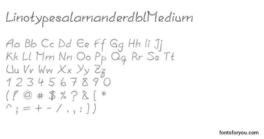 A fonte LinotypesalamanderdblMedium – alfabeto, números, caracteres especiais