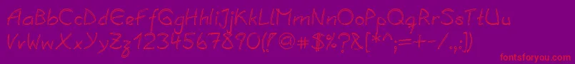 LinotypesalamanderdblMedium Font – Red Fonts on Purple Background