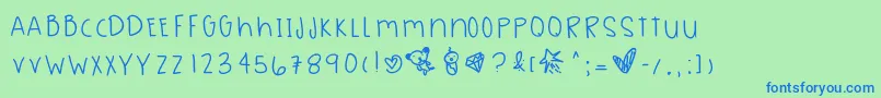 Seagreen Font – Blue Fonts on Green Background