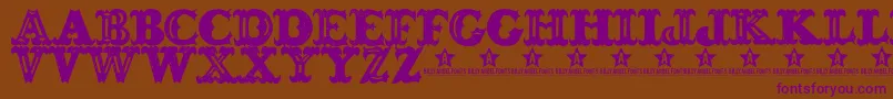 Bonesoup Font – Purple Fonts on Brown Background