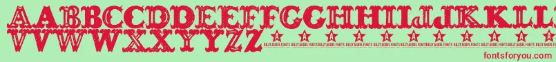 Bonesoup Font – Red Fonts on Green Background