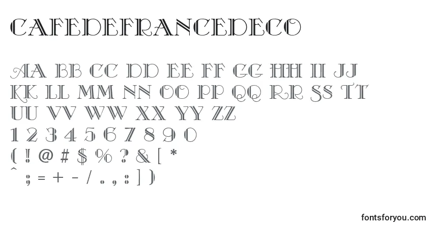 A fonte CafeDeFranceDeco – alfabeto, números, caracteres especiais