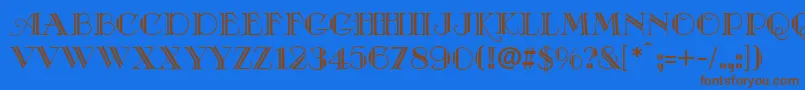CafeDeFranceDeco Font – Brown Fonts on Blue Background