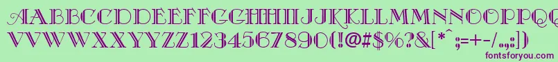 CafeDeFranceDeco Font – Purple Fonts on Green Background