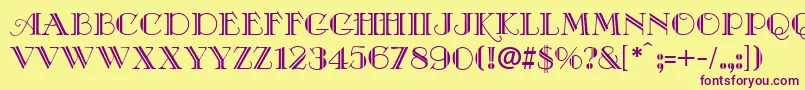 CafeDeFranceDeco Font – Purple Fonts on Yellow Background