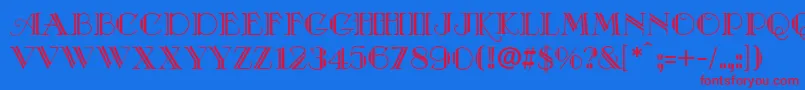 CafeDeFranceDeco Font – Red Fonts on Blue Background