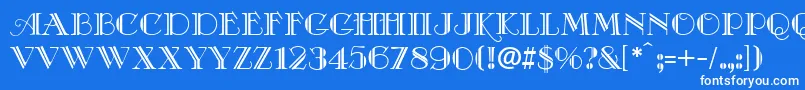 フォントCafeDeFranceDeco – 青い背景に白い文字