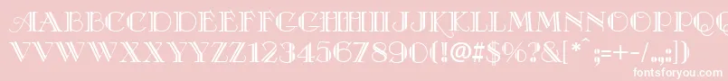Fonte CafeDeFranceDeco – fontes brancas em um fundo rosa