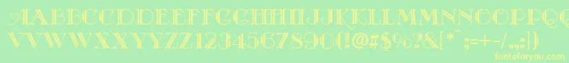 CafeDeFranceDeco-Schriftart – Gelbe Schriften auf grünem Hintergrund