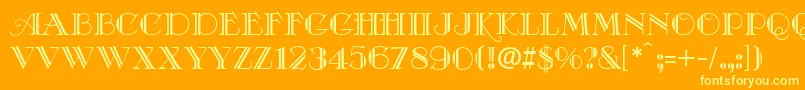 CafeDeFranceDeco Font – Yellow Fonts on Orange Background