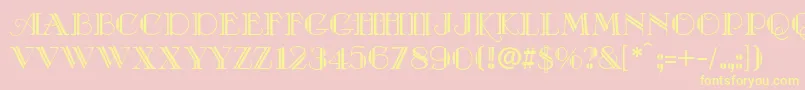CafeDeFranceDeco Font – Yellow Fonts on Pink Background