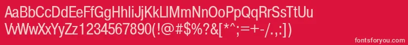 Pragmaticacondtt Font – Pink Fonts on Red Background