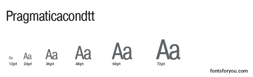 Rozmiary czcionki Pragmaticacondtt