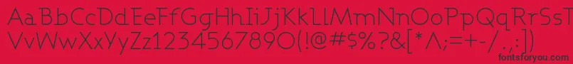 AshbyLight Font – Black Fonts on Red Background
