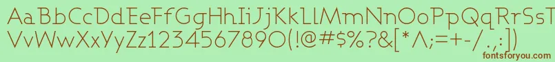 AshbyLight Font – Brown Fonts on Green Background