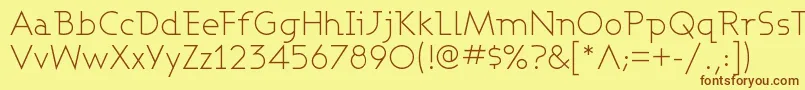 AshbyLight Font – Brown Fonts on Yellow Background