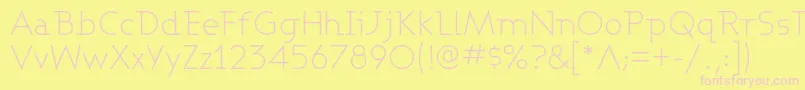 AshbyLight Font – Pink Fonts on Yellow Background