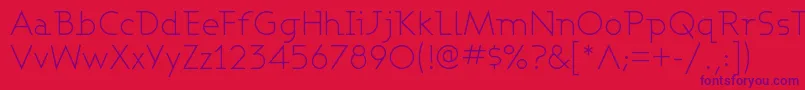 AshbyLight Font – Purple Fonts on Red Background