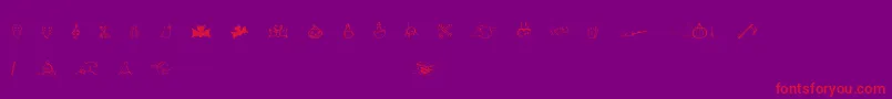 HalloweenTrick Font – Red Fonts on Purple Background