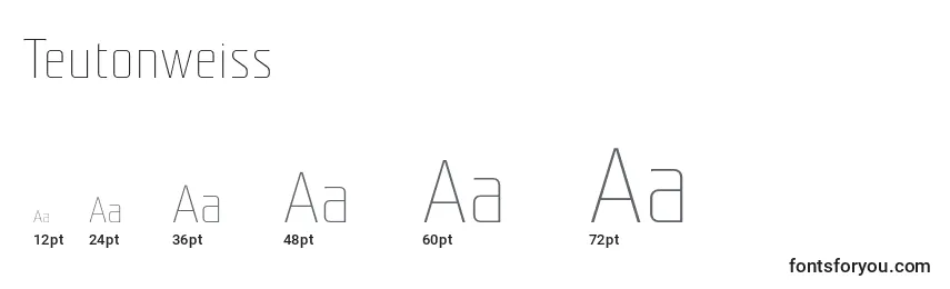 Teutonweiss Font Sizes