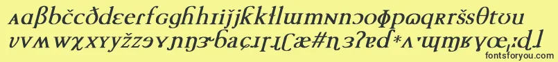 TechphoneticBoldItalic Font – Black Fonts on Yellow Background
