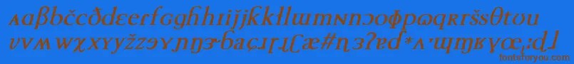 TechphoneticBoldItalic Font – Brown Fonts on Blue Background