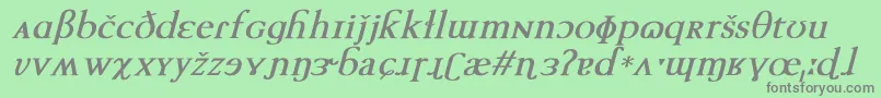 TechphoneticBoldItalic Font – Gray Fonts on Green Background