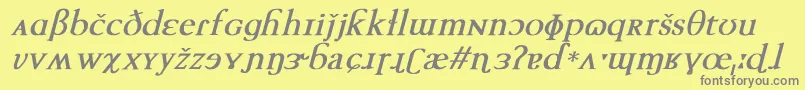 TechphoneticBoldItalic Font – Gray Fonts on Yellow Background