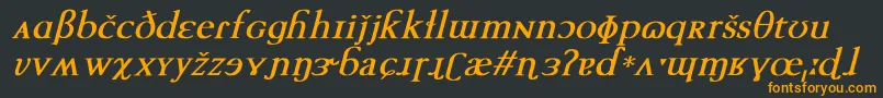 TechphoneticBoldItalic Font – Orange Fonts on Black Background