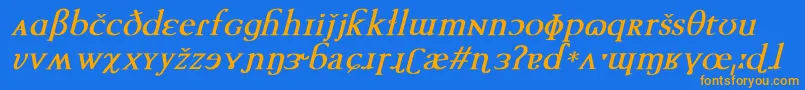 TechphoneticBoldItalic Font – Orange Fonts on Blue Background